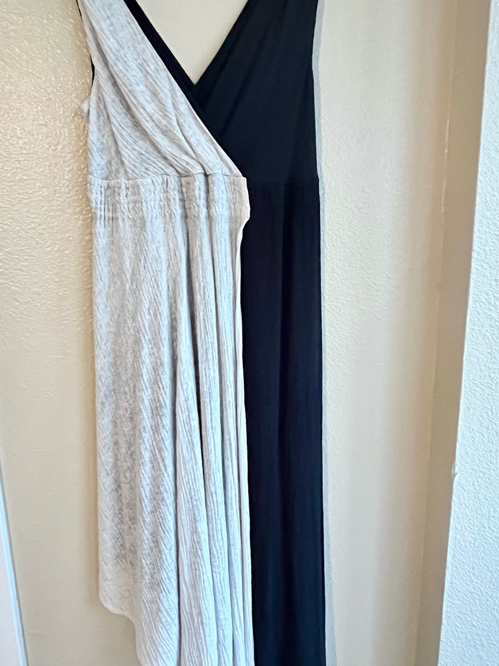 Maeve Two-Tone Black and Off White Maxi Dress